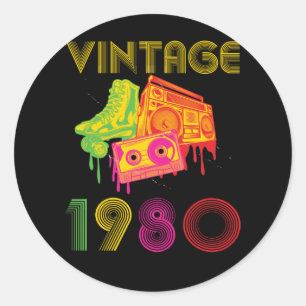 Vintage 1980 classic round sticker