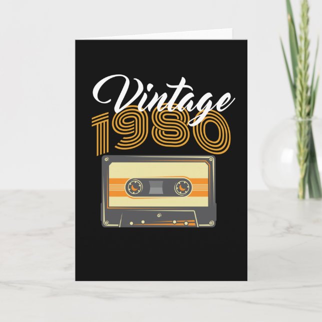 Vintage 1980  Music Cassette  Birthday Card (Front)