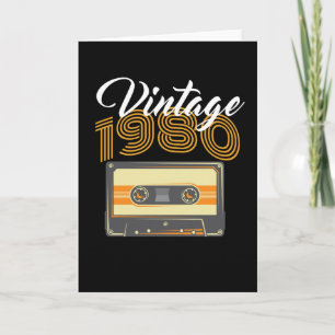 Vintage 1980 Music Cassette Birthday Card