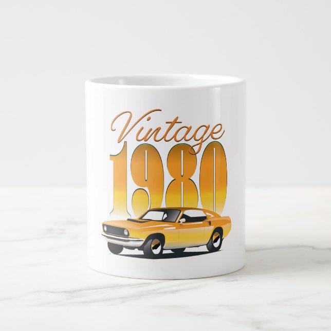 Vintage 1980 Retro Car Giant Coffee Mug (Front)