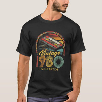 Vintage 1980 Retro Cassette 1980 42nd Birthday 42 T-Shirt
