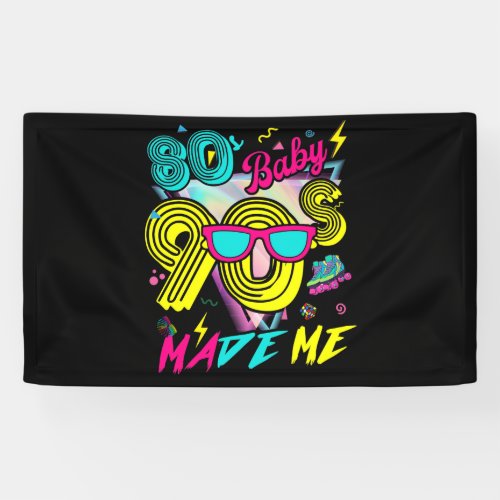 Vintage 1980s 80s Baby 1990s 90s Made Me Retro Banner