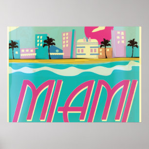 Vintage 1980s Miami Poster