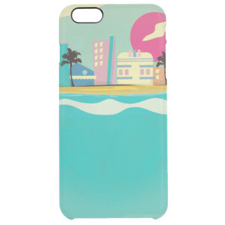Vintage 1980s Miami Poster Clear iPhone 6 Plus Case