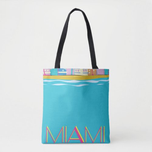 Vintage 1980s Miami Travel poster Tote Bag