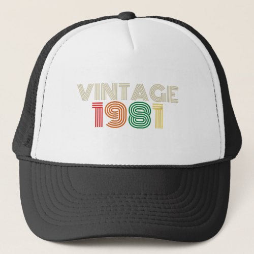 Vintage 1981  40th Birthday 40th Birthday Gift Trucker Hat