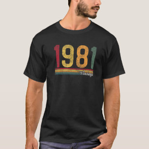 Vintage 1981 40th Birthday Gift Women Men Retro Cl T-Shirt