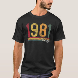 Vintage 1981 40th Birthday Gift Women Men Retro Cl T-Shirt