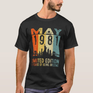 Vintage 1981 41 Yrs Old Made In May 1981 41St Birt T-Shirt