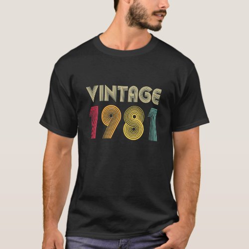 Vintage 1981 42nd Birthday Gift Men Women Retro 42 T_Shirt
