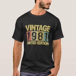 Vintage 1981 Bday 41 Years Old Funny 41st Birthday T-Shirt