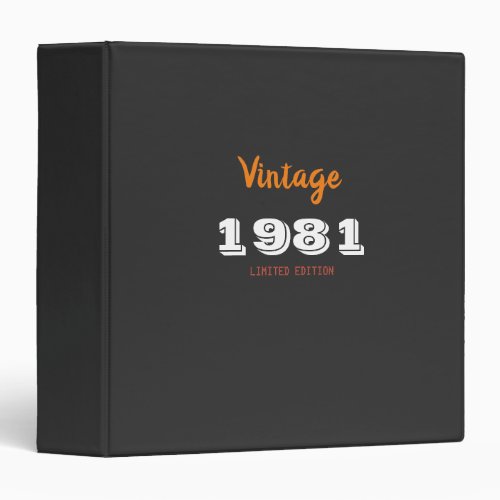 Vintage 1981 limited edition 40th Birthday Gift 3 Ring Binder
