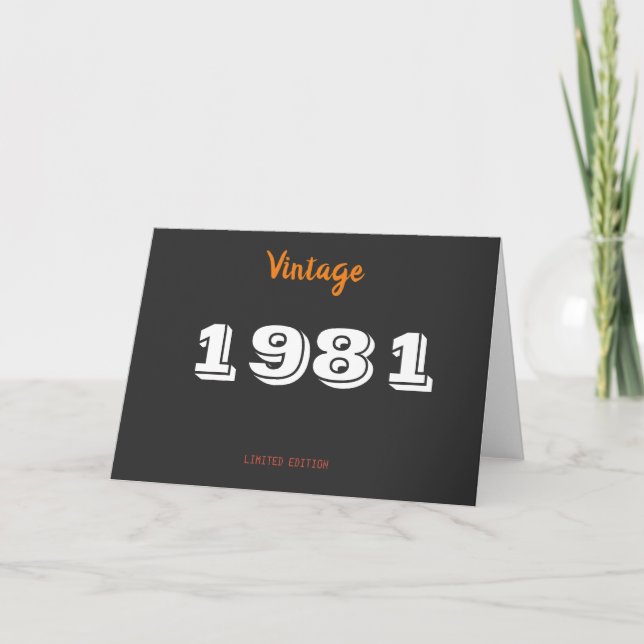 Vintage 1981 Limited Edition 45th Birthday Card  (Front)