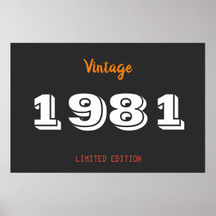 Vintage 1981 limited edition 45th Birthday Gift Poster