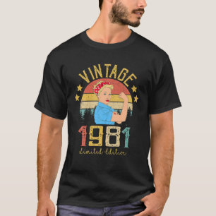 Vintage 1981 Made In 1981 40Th Birthday Women 40 Y T-Shirt