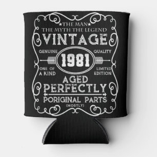 Vintage 1981 Man Myth Legend 40th Birthday Can Cooler