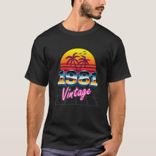 Vintage 1981 Retro 80'S Style 40Th Birthday Gift T-Shirt