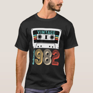 Vintage 1982 40 Year Old Gifts 40 Birthday Cassett T-Shirt