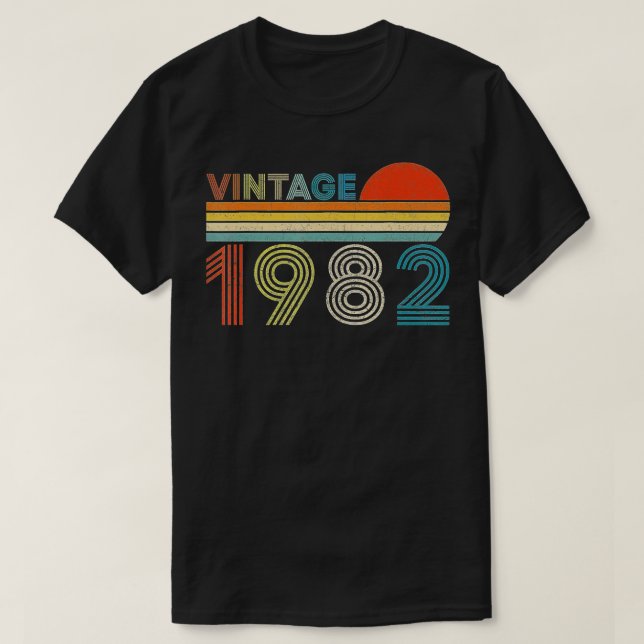 Vintage 1982 40th Bday Gift 40 Year Old Retro Birt T-Shirt (Design Front)