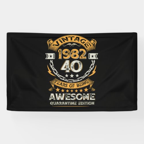 Vintage 1982 40th Birthday 40 Years Old Banner