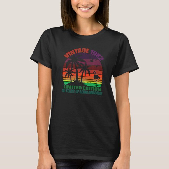 Vintage 1982, 40th Birthday, For Men & Women, 40 Y T-Shirt (Front)