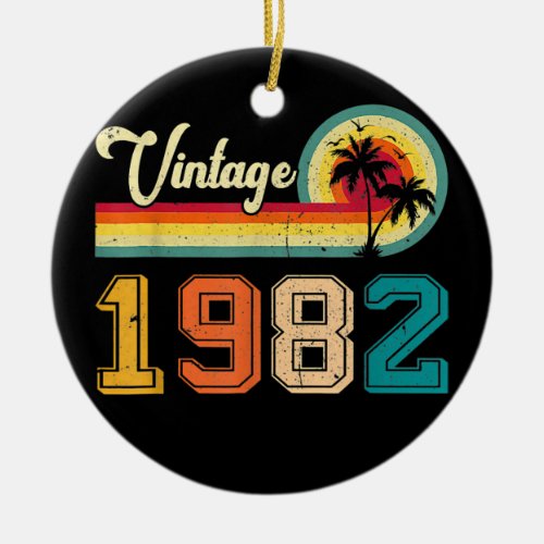 Vintage 1982 40th Birthday Men Women Retro 40 Ceramic Ornament