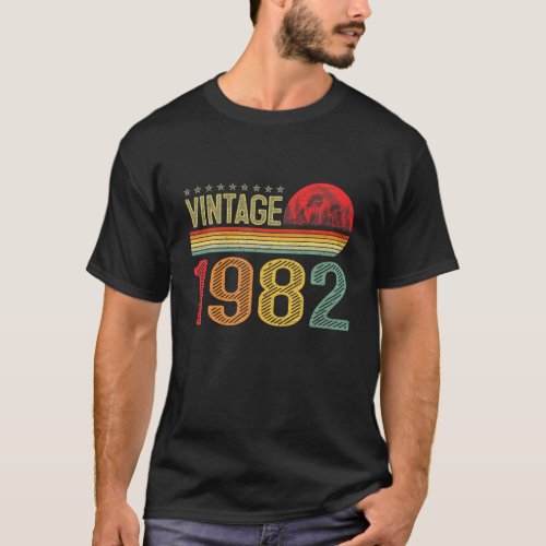 Vintage 1982 Bday 40 Years Old Funny 40Th Birthday T_Shirt