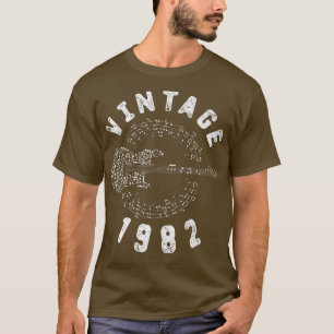 Vintage 1982 Birthday Limited Edition Guitar Music T-Shirt