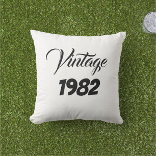 Vintage 1982 Custom Year Text Gifts Birthdays Cool Outdoor Pillow