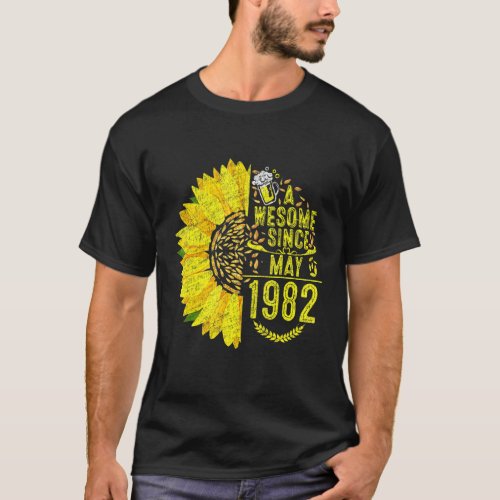 Vintage 1982 Funny 40 Years Old May 40th Sunshine  T_Shirt