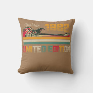 Vintage 1982 Guitar Lovers 40th Birthday Throw Pillow