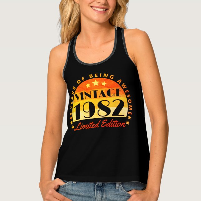 Vintage 1982 Limited Edition 40th Birthday Tank Top (Front)