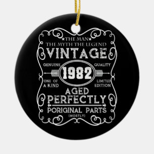 Vintage 1982 Man Myth Legend 39th Birthday Ceramic Ornament