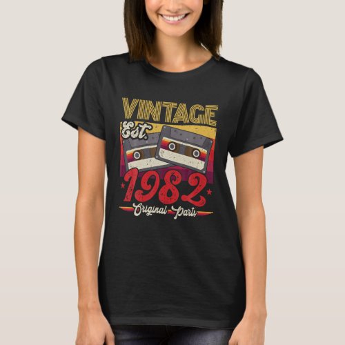 Vintage 1982 Original Parts Funny 40 Years Old 40T T_Shirt