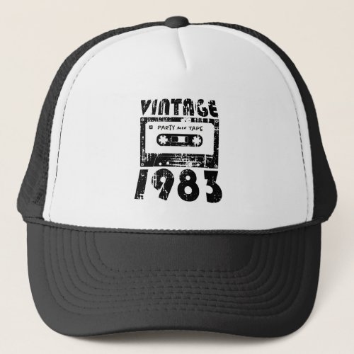 Vintage 1983 40th Birthday Retro Cassette Mix Tape Trucker Hat