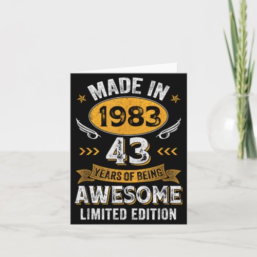 Vintage 1983 43 Years Old Birthday 43rd Birthday M