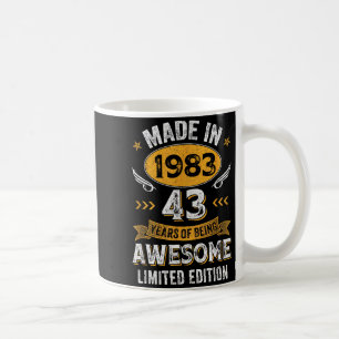 Vintage 1983 43 Years Old Birthday 43rd Birthday M Coffee Mug