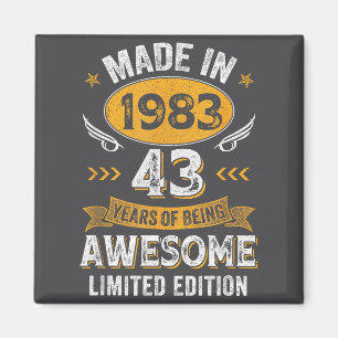 Vintage 1983 43 Years Old Birthday 43rd Birthday M Magnet