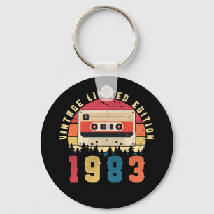 Vintage 1983 Birthday Cassette Tape Keychain