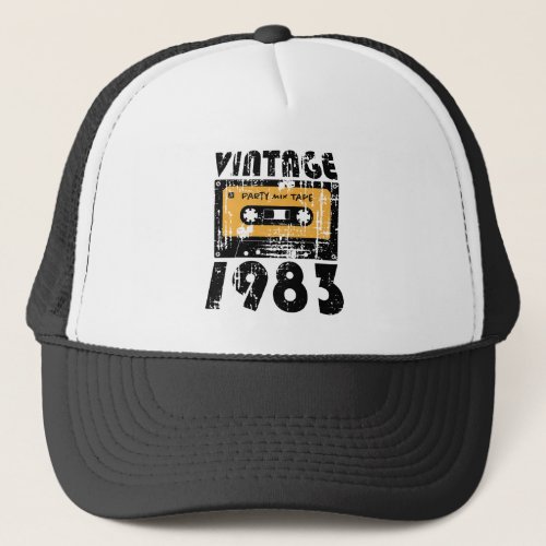 Vintage 1983 Cassette Mix Tape 40th Birthday Trucker Hat