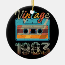 Vintage 1983 Cassette Tape Retro 40th Birthday 40  Ceramic Ornament