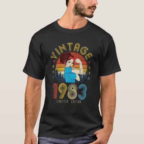 Vintage 1983 Made In 1983 38Th Birthday Women 38 Y T_Shirt