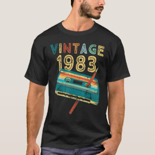 Vintage 1983 Music Cassette 40th Birthday 40 Year T-Shirt