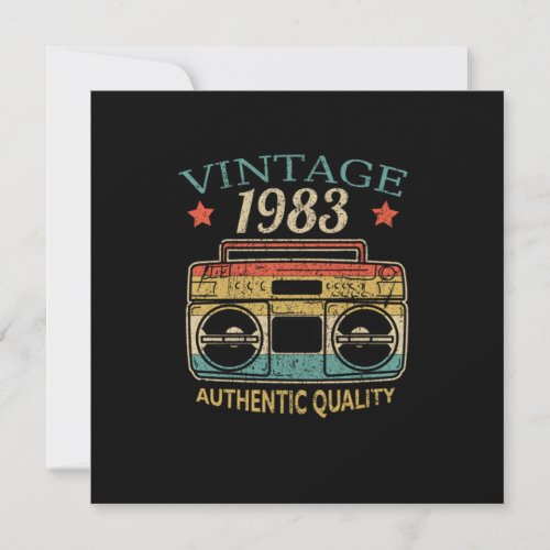 Vintage 1983 Radio Authentic Quality B_Day Gift Invitation