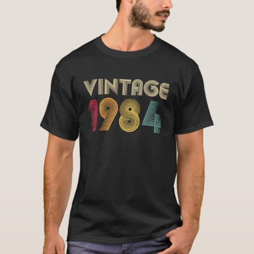 Vintage 1984 40th Birthday Gift Retro 40 Years Old T_Shirt