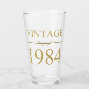 Vintage 1984 40th Birthday Glass