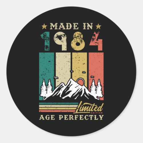 Vintage 1984 Birthday Classic Round Sticker