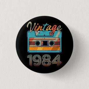 Vintage 1984 Cassette Tape Retro 39th Birthday 39  Button