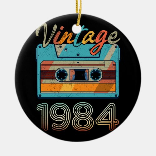 Vintage 1984 Cassette Tape Retro 39th Birthday 39  Ceramic Ornament