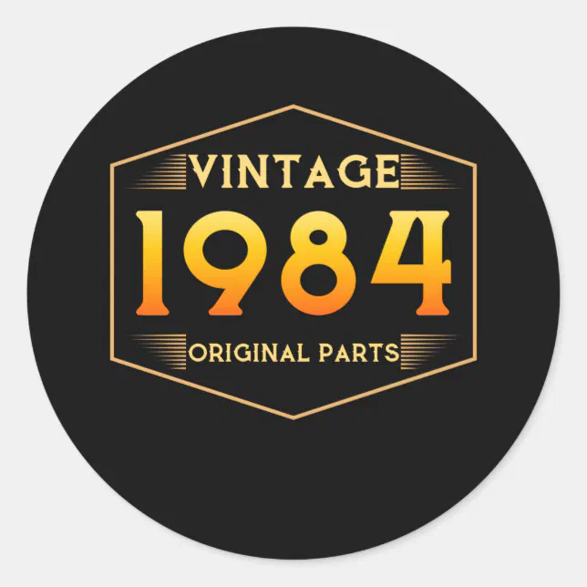 Vintage 1984 classic round sticker | Zazzle
